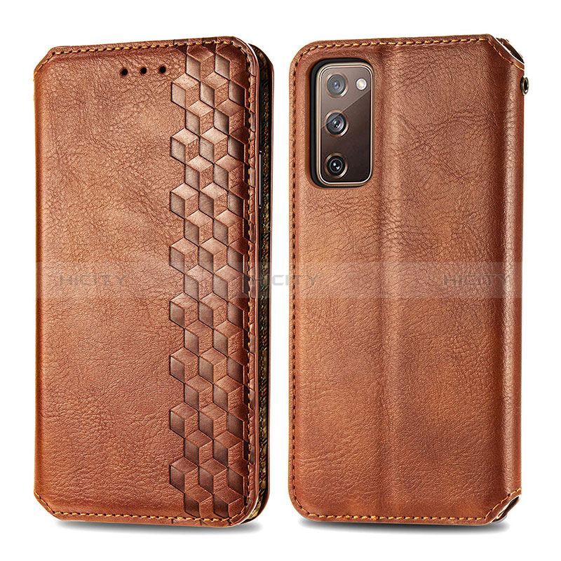 Coque Portefeuille Livre Cuir Etui Clapet S01D pour Samsung Galaxy S20 FE 4G Marron Plus