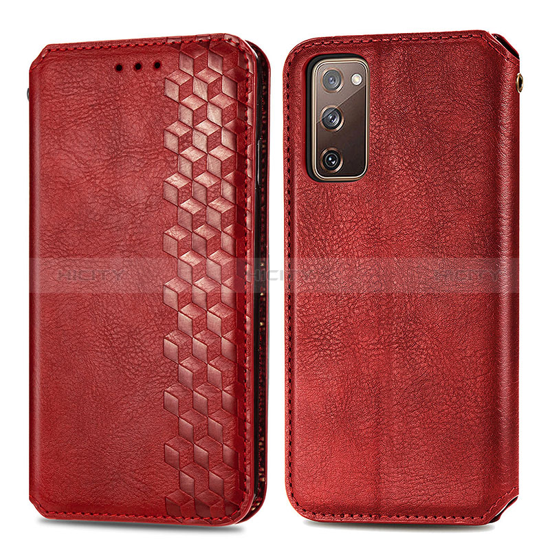 Coque Portefeuille Livre Cuir Etui Clapet S01D pour Samsung Galaxy S20 FE 5G Rouge Plus