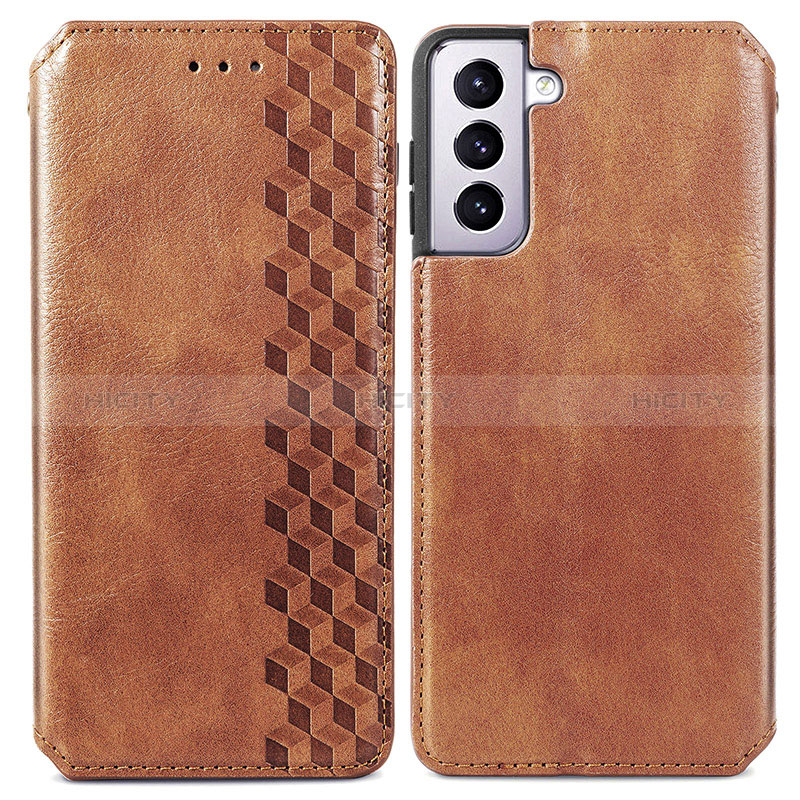 Coque Portefeuille Livre Cuir Etui Clapet S01D pour Samsung Galaxy S24 5G Marron Plus