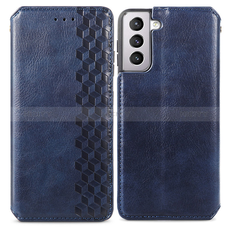 Coque Portefeuille Livre Cuir Etui Clapet S01D pour Samsung Galaxy S24 Plus 5G Bleu Plus