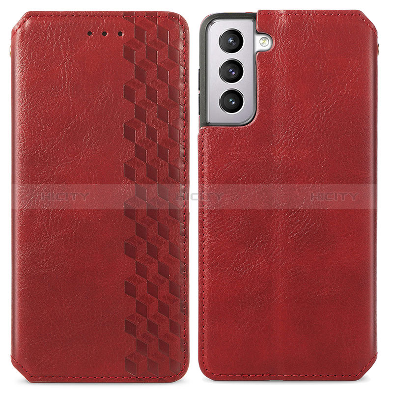 Coque Portefeuille Livre Cuir Etui Clapet S01D pour Samsung Galaxy S24 Plus 5G Rouge Plus