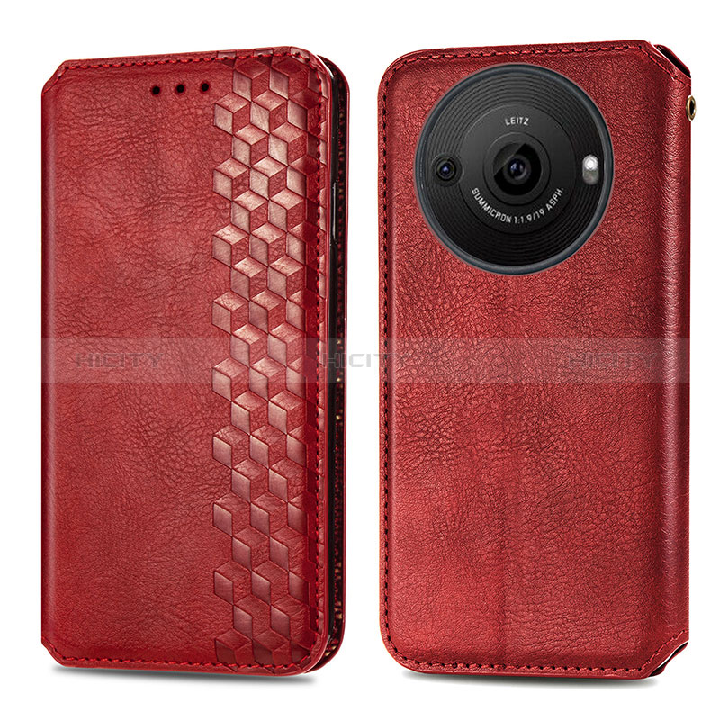 Coque Portefeuille Livre Cuir Etui Clapet S01D pour Sharp Aquos R8 Pro Rouge Plus