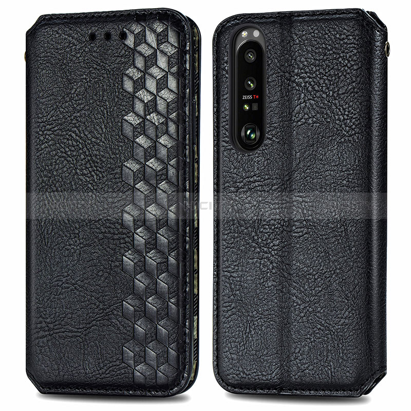 Coque Portefeuille Livre Cuir Etui Clapet S01D pour Sony Xperia 1 III Noir Plus