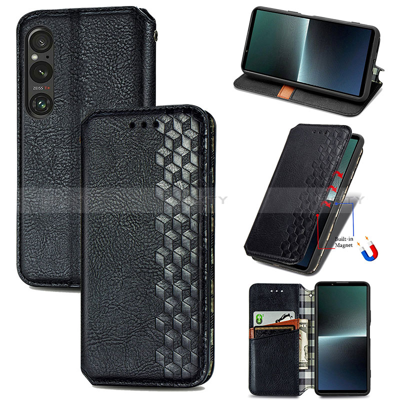 Coque Portefeuille Livre Cuir Etui Clapet S01D pour Sony Xperia 1 V Plus