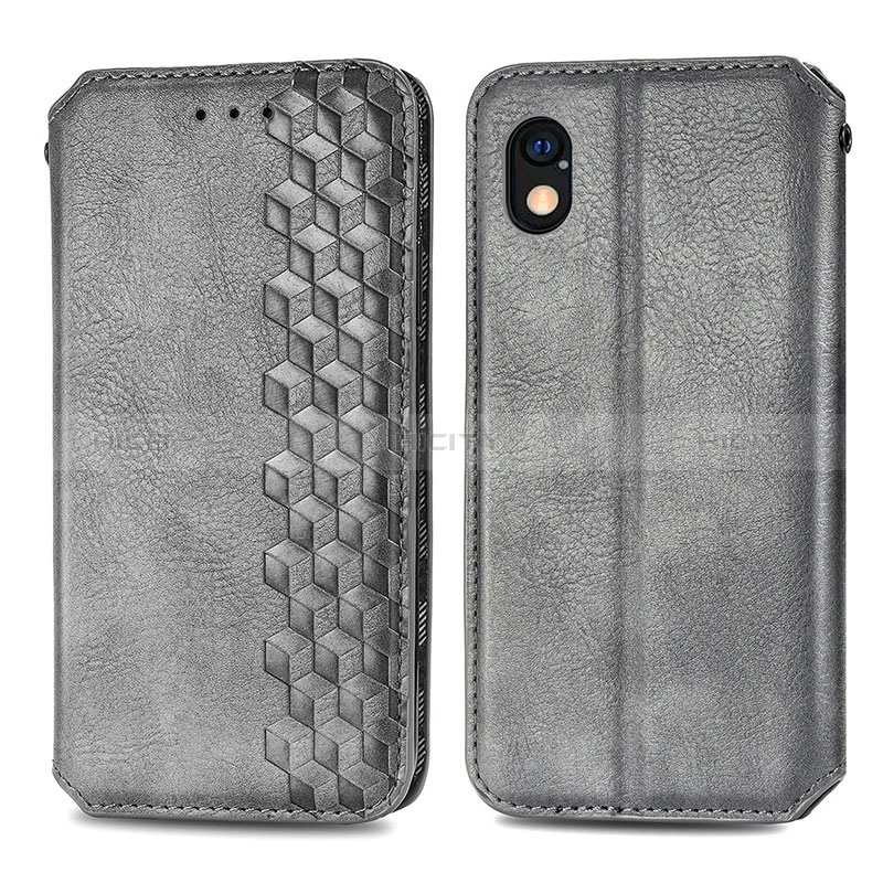 Coque Portefeuille Livre Cuir Etui Clapet S01D pour Sony Xperia Ace III SO-53C Gris Plus