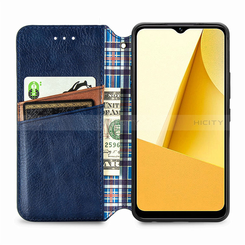 Coque Portefeuille Livre Cuir Etui Clapet S01D pour Vivo Y02S Plus