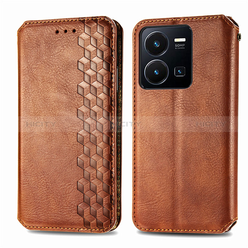 Coque Portefeuille Livre Cuir Etui Clapet S01D pour Vivo Y35 4G Plus