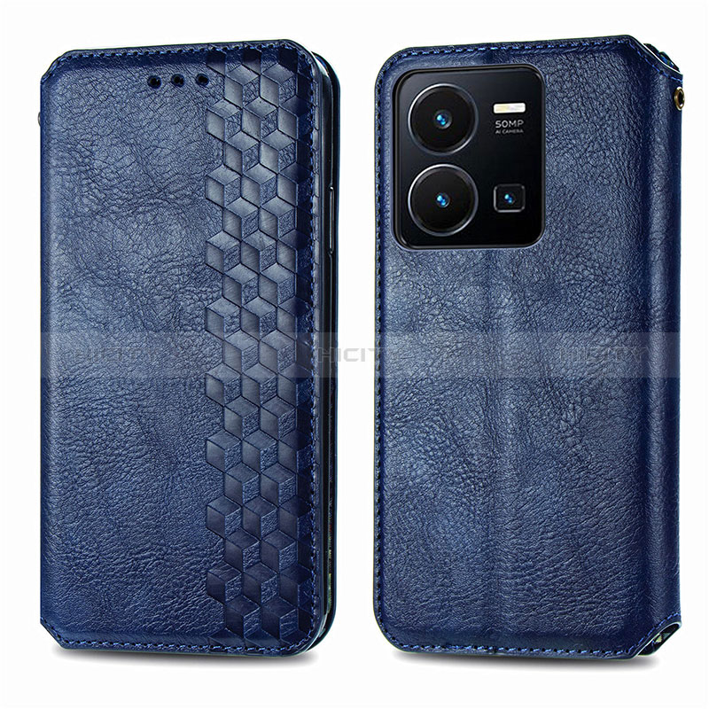 Coque Portefeuille Livre Cuir Etui Clapet S01D pour Vivo Y35 4G Plus