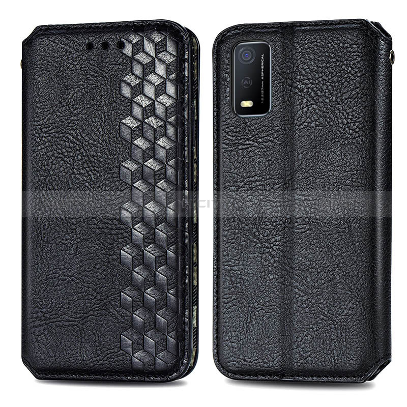 Coque Portefeuille Livre Cuir Etui Clapet S01D pour Vivo Y3s (2021) Noir Plus