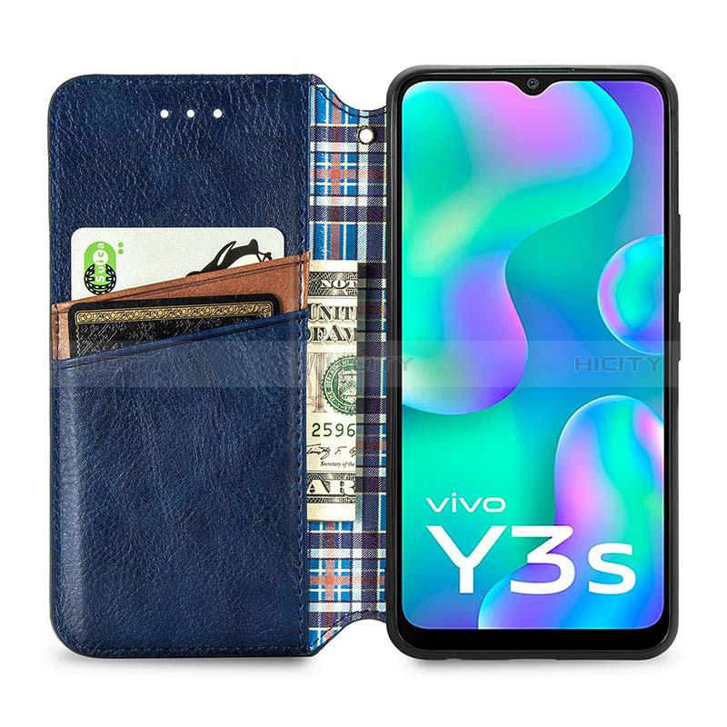 Coque Portefeuille Livre Cuir Etui Clapet S01D pour Vivo Y3s (2021) Plus