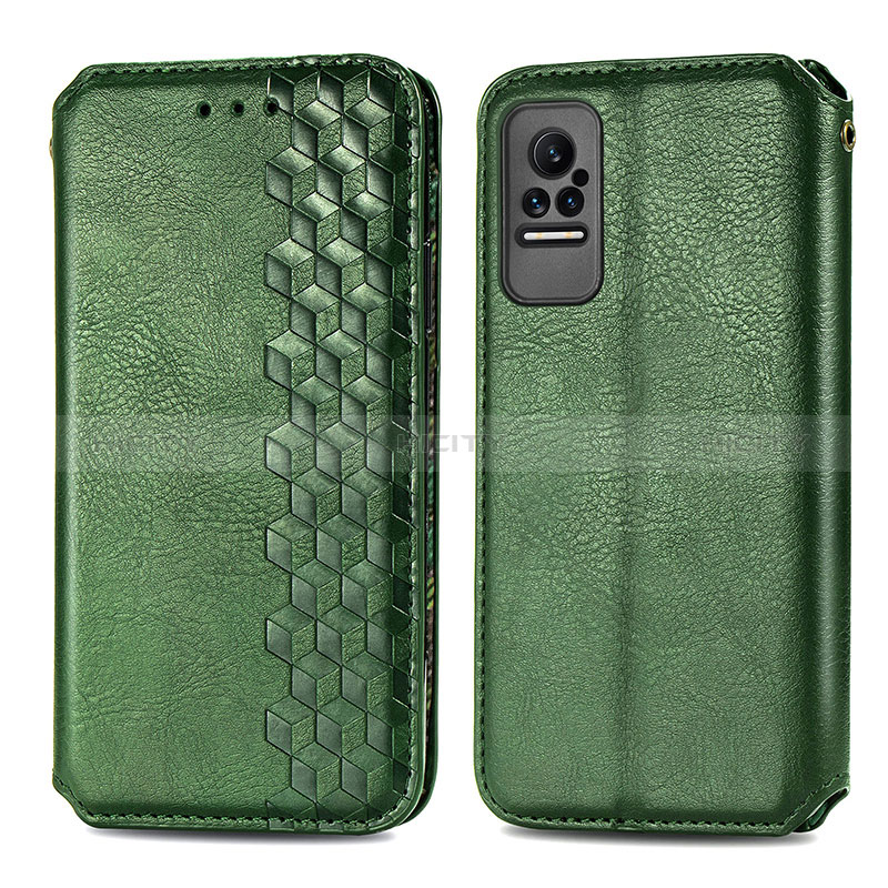 Coque Portefeuille Livre Cuir Etui Clapet S01D pour Xiaomi Civi 1S 5G Vert Plus