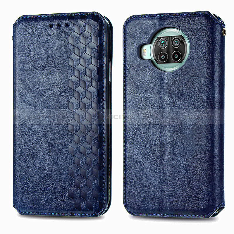 Coque Portefeuille Livre Cuir Etui Clapet S01D pour Xiaomi Mi 10i 5G Bleu Plus