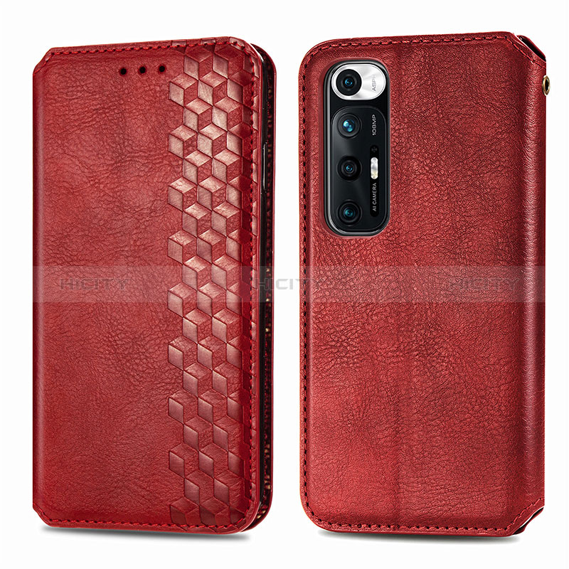 Coque Portefeuille Livre Cuir Etui Clapet S01D pour Xiaomi Mi 10S 5G Rouge Plus