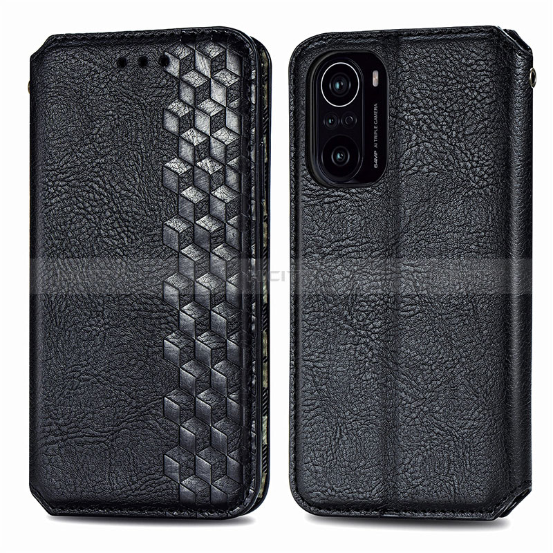 Coque Portefeuille Livre Cuir Etui Clapet S01D pour Xiaomi Mi 11i 5G Noir Plus