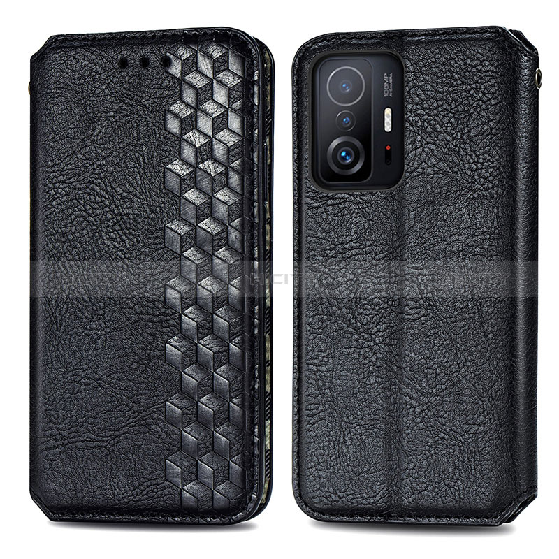 Coque Portefeuille Livre Cuir Etui Clapet S01D pour Xiaomi Mi 11T Pro 5G Noir Plus