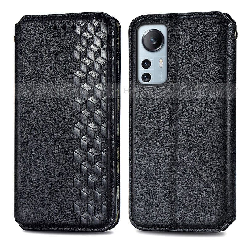 Coque Portefeuille Livre Cuir Etui Clapet S01D pour Xiaomi Mi 12 Lite 5G Noir Plus