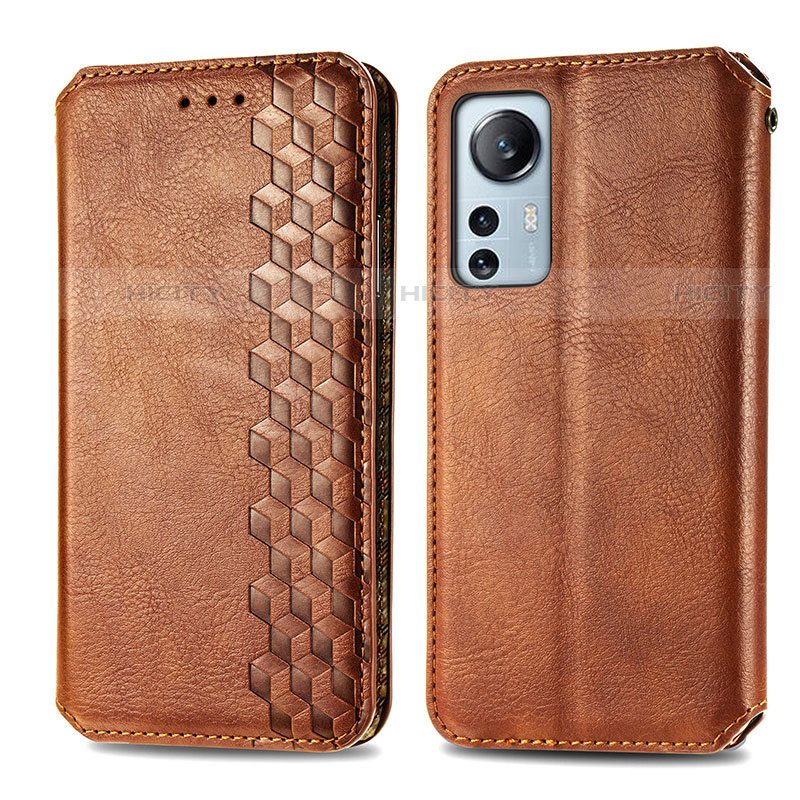 Coque Portefeuille Livre Cuir Etui Clapet S01D pour Xiaomi Mi 12S 5G Marron Plus