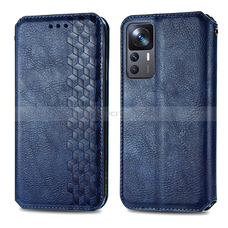 Coque Portefeuille Livre Cuir Etui Clapet S01D pour Xiaomi Mi 12T 5G Bleu Plus