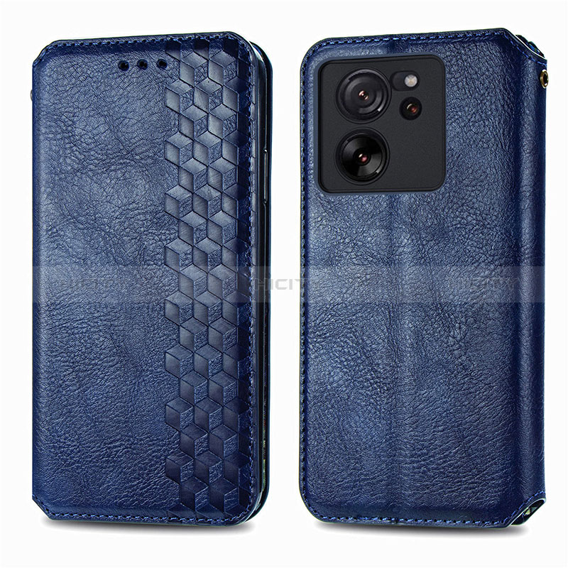 Coque Portefeuille Livre Cuir Etui Clapet S01D pour Xiaomi Mi 13T 5G Bleu Plus