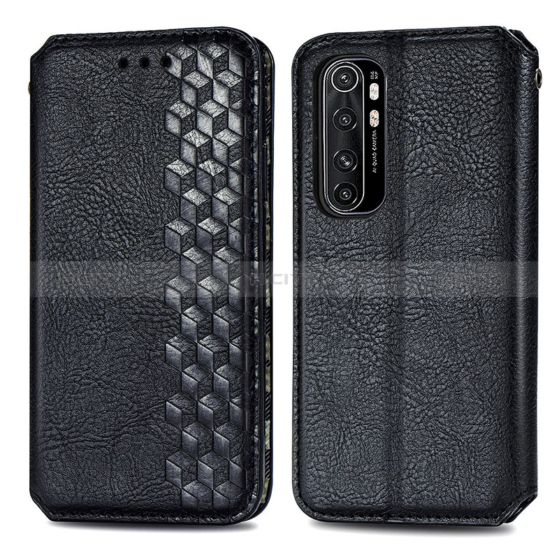 Coque Portefeuille Livre Cuir Etui Clapet S01D pour Xiaomi Mi Note 10 Lite Noir Plus