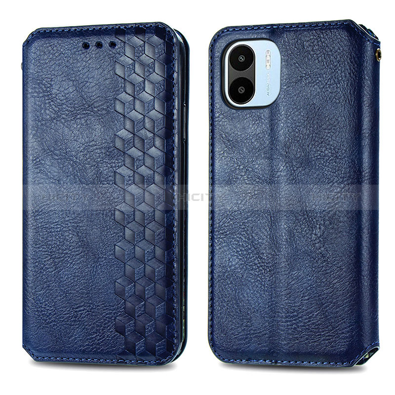 Coque Portefeuille Livre Cuir Etui Clapet S01D pour Xiaomi Poco C50 Bleu Plus