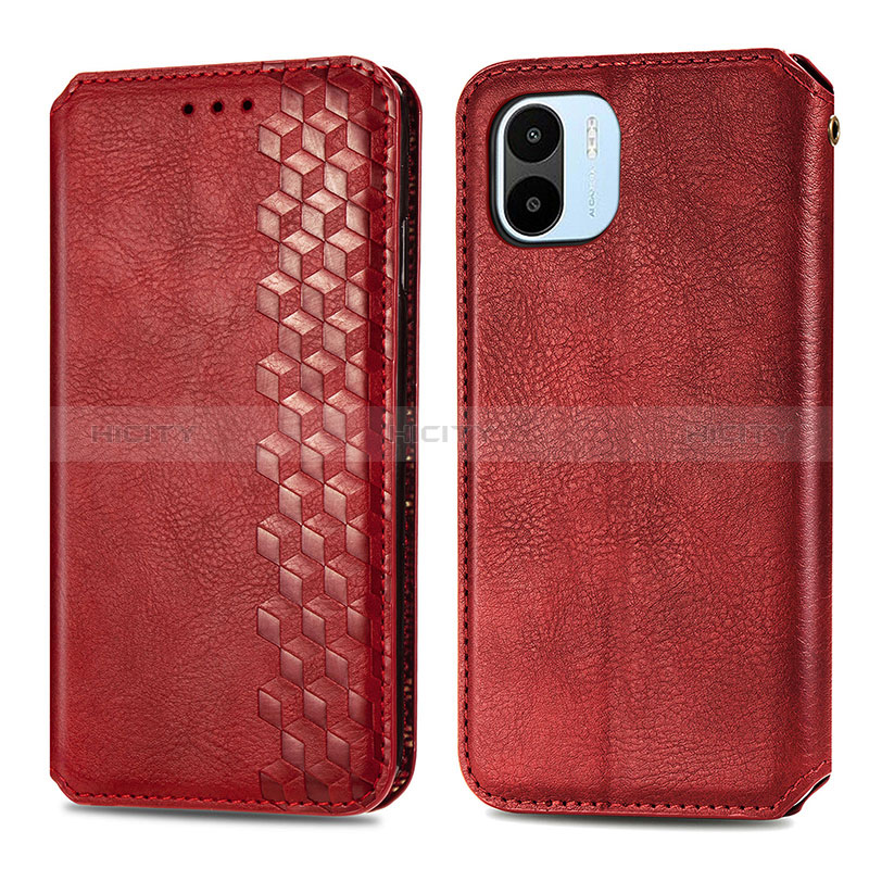 Coque Portefeuille Livre Cuir Etui Clapet S01D pour Xiaomi Poco C50 Rouge Plus