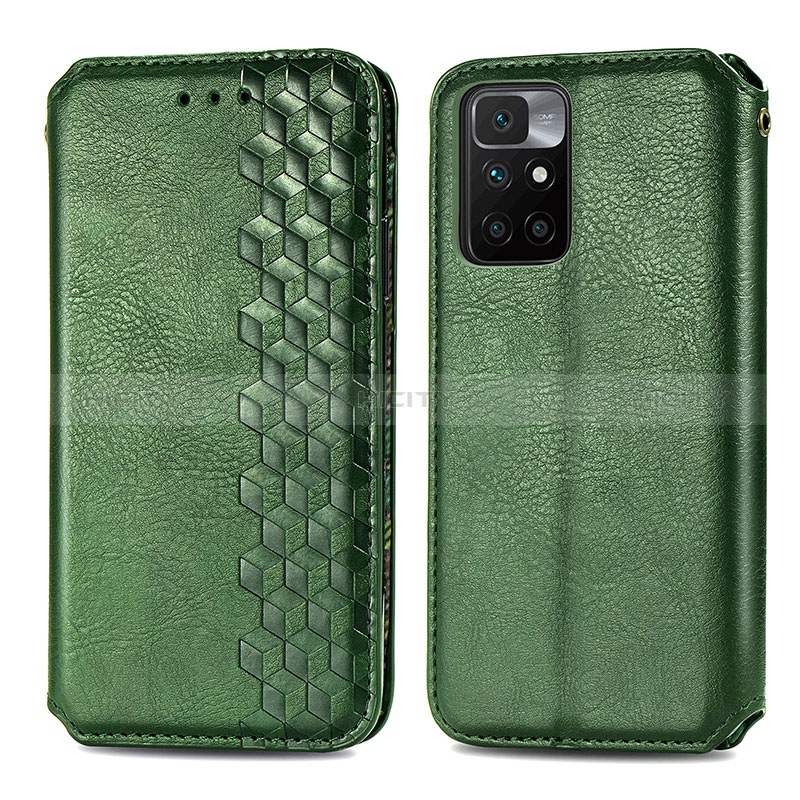 Coque Portefeuille Livre Cuir Etui Clapet S01D pour Xiaomi Redmi 10 (2022) Vert Plus