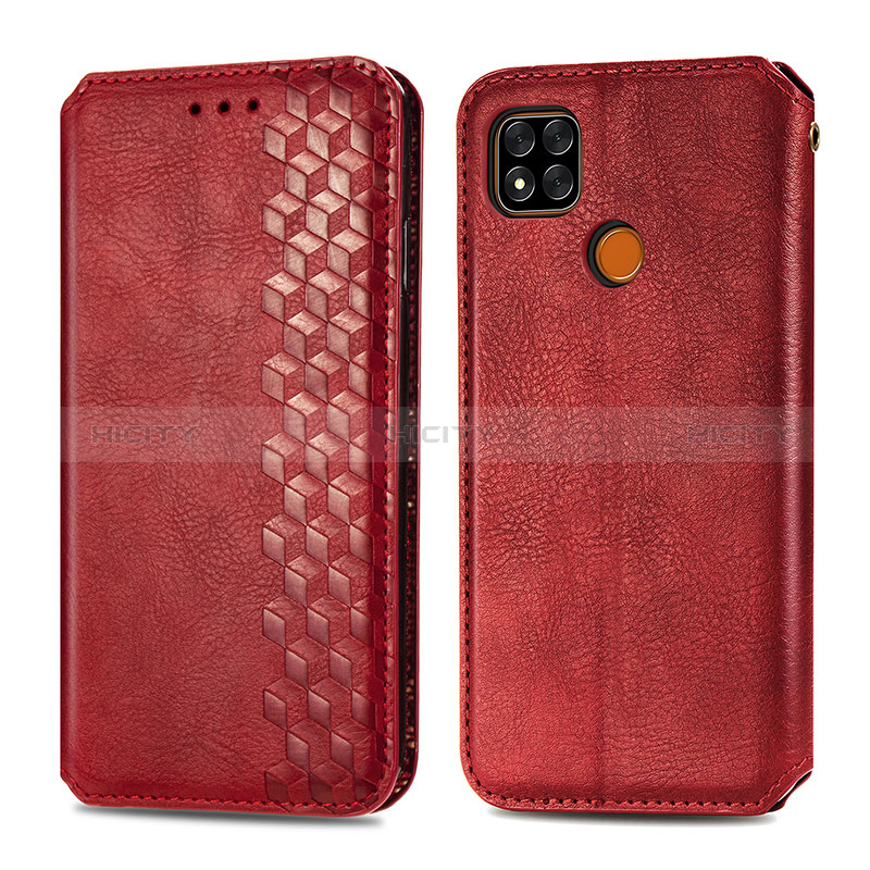 Coque Portefeuille Livre Cuir Etui Clapet S01D pour Xiaomi Redmi 10A 4G Rouge Plus