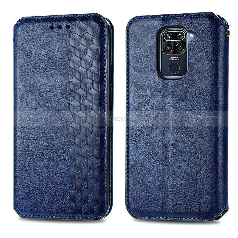 Coque Portefeuille Livre Cuir Etui Clapet S01D pour Xiaomi Redmi 10X 4G Bleu Plus