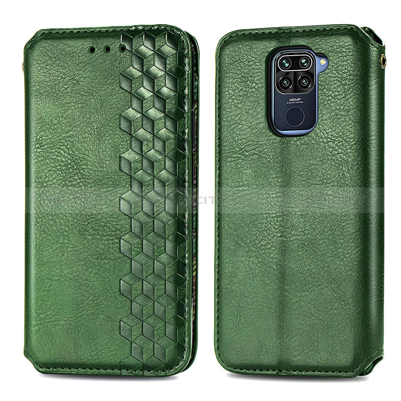 Coque Portefeuille Livre Cuir Etui Clapet S01D pour Xiaomi Redmi 10X 4G Vert Plus