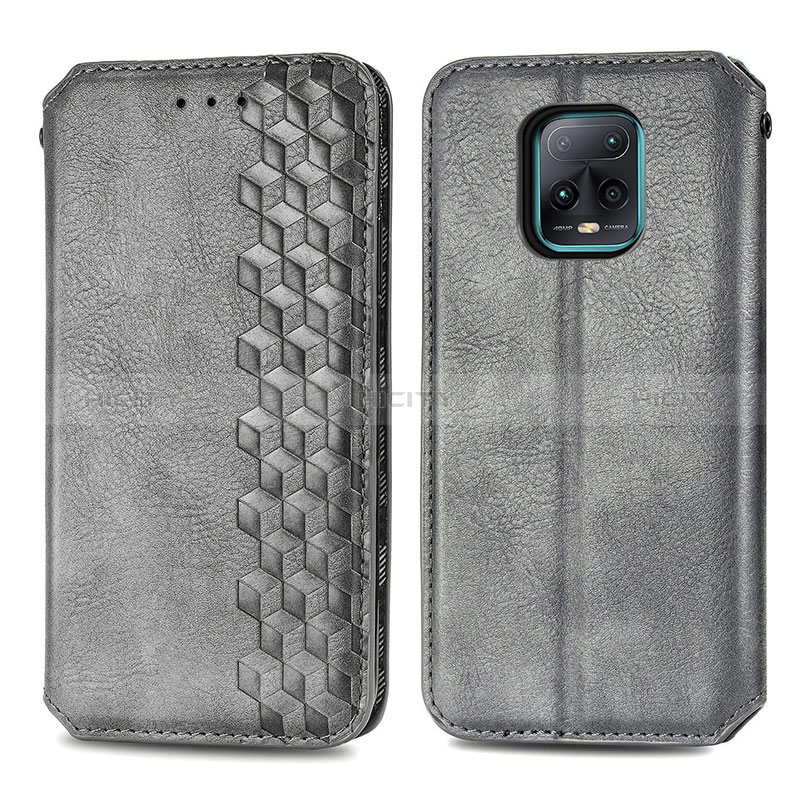 Coque Portefeuille Livre Cuir Etui Clapet S01D pour Xiaomi Redmi 10X 5G Gris Plus