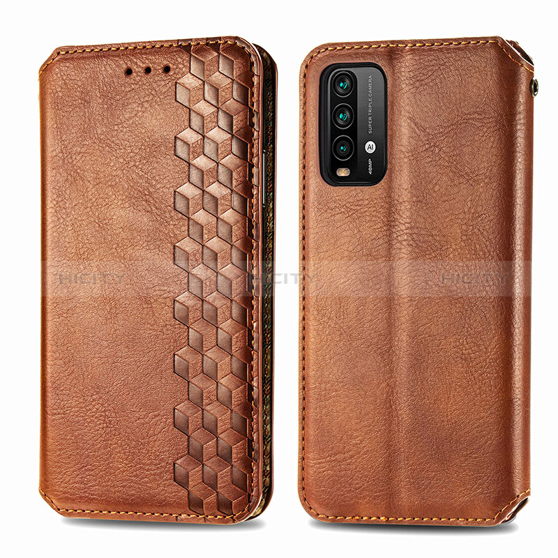 Coque Portefeuille Livre Cuir Etui Clapet S01D pour Xiaomi Redmi 9 Power Marron Plus