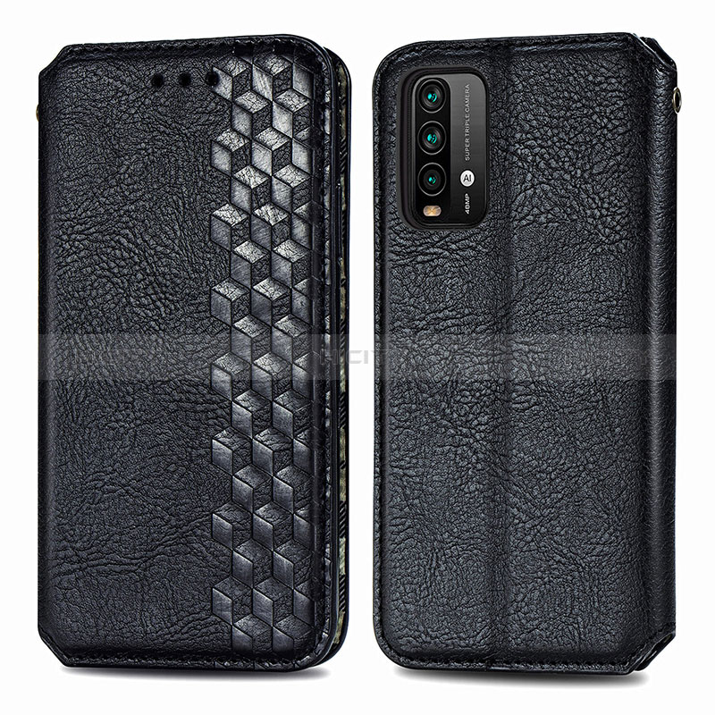 Coque Portefeuille Livre Cuir Etui Clapet S01D pour Xiaomi Redmi 9 Power Noir Plus