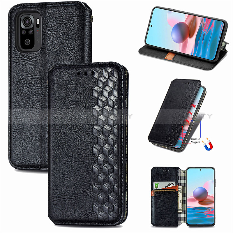 Coque Portefeuille Livre Cuir Etui Clapet S01D pour Xiaomi Redmi Note 10 4G Plus