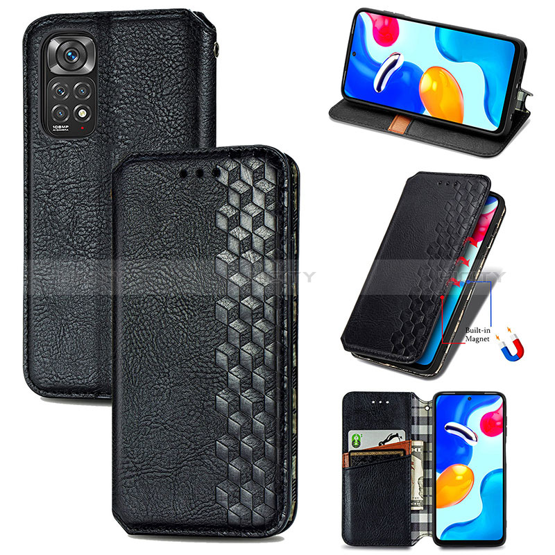 Coque Portefeuille Livre Cuir Etui Clapet S01D pour Xiaomi Redmi Note 11 4G (2022) Plus