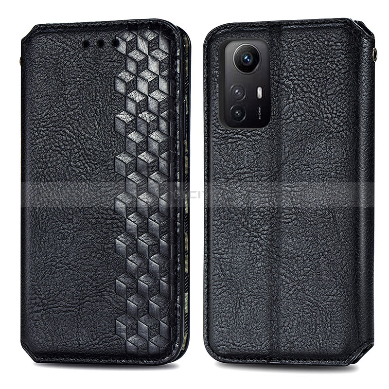 Coque Portefeuille Livre Cuir Etui Clapet S01D pour Xiaomi Redmi Note 12S Noir Plus