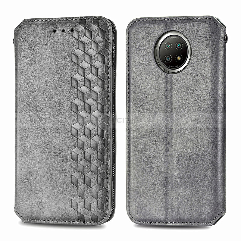 Coque Portefeuille Livre Cuir Etui Clapet S01D pour Xiaomi Redmi Note 9 5G Gris Plus