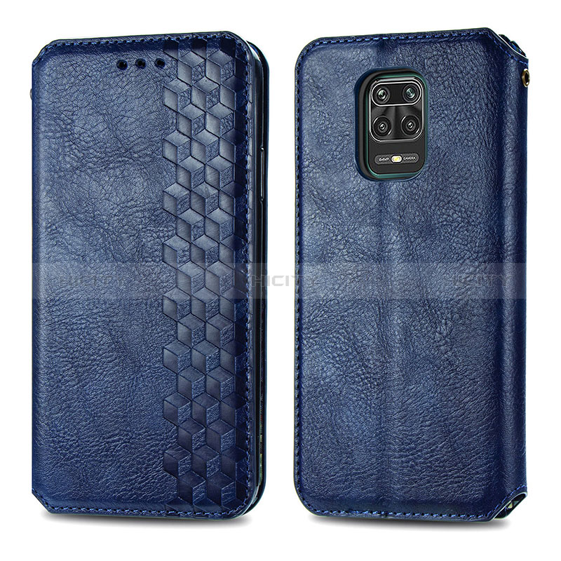 Coque Portefeuille Livre Cuir Etui Clapet S01D pour Xiaomi Redmi Note 9 Pro Bleu Plus