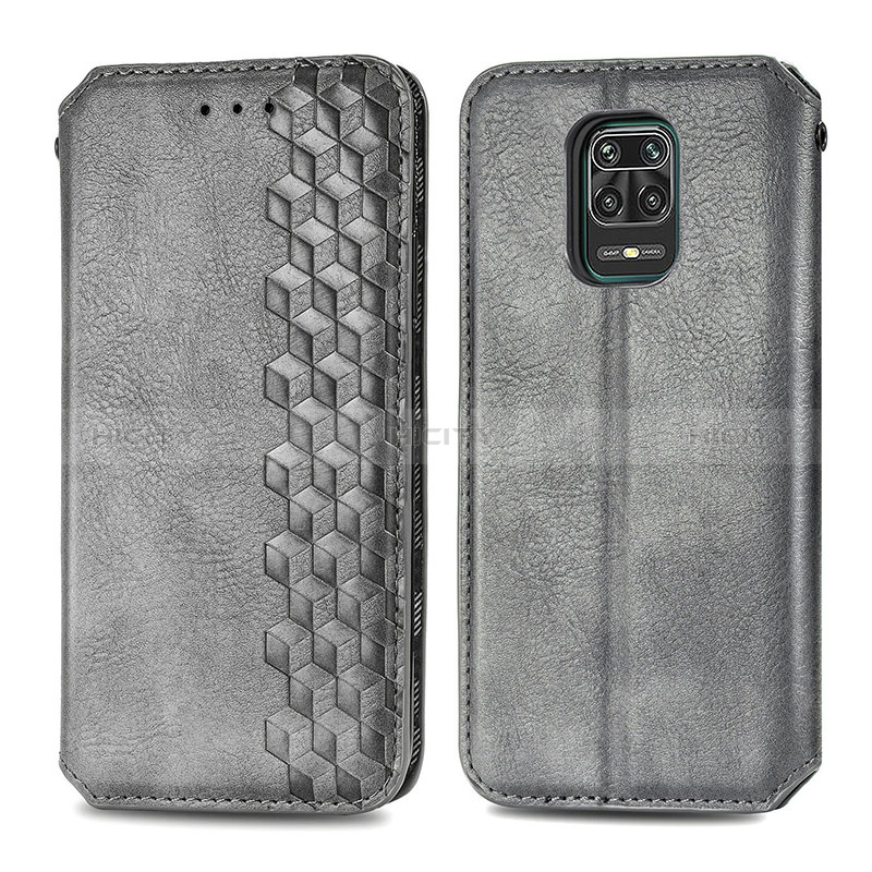 Coque Portefeuille Livre Cuir Etui Clapet S01D pour Xiaomi Redmi Note 9 Pro Gris Plus