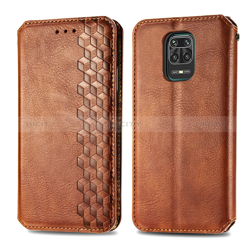 Coque Portefeuille Livre Cuir Etui Clapet S01D pour Xiaomi Redmi Note 9 Pro Max Marron Plus