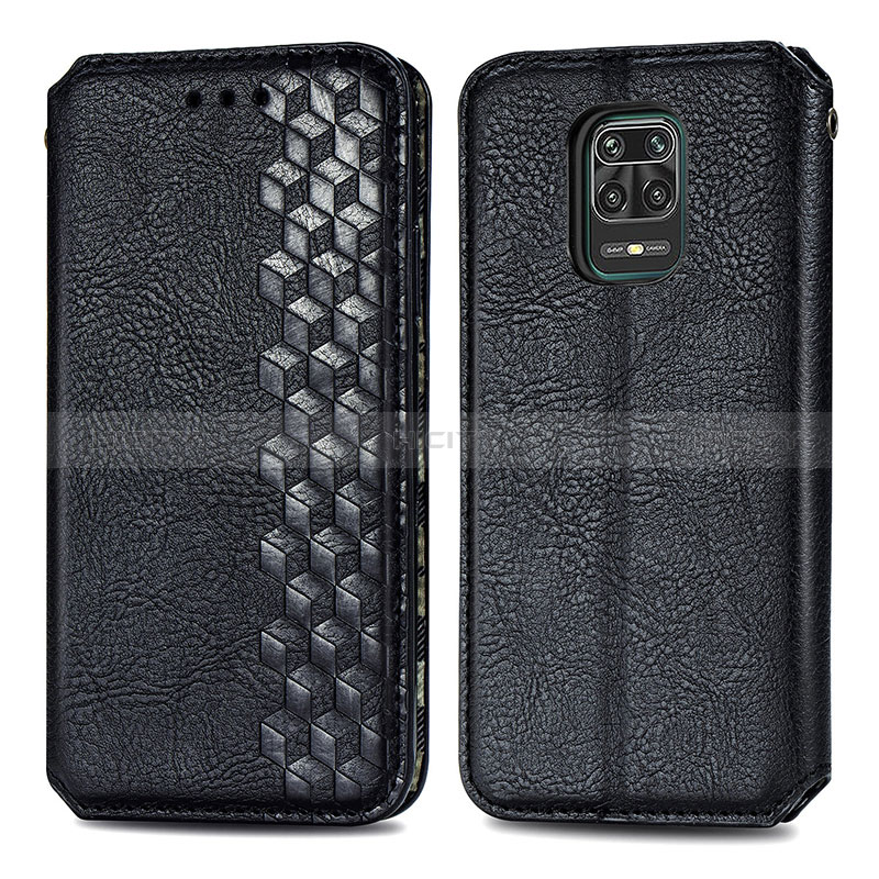 Coque Portefeuille Livre Cuir Etui Clapet S01D pour Xiaomi Redmi Note 9 Pro Noir Plus