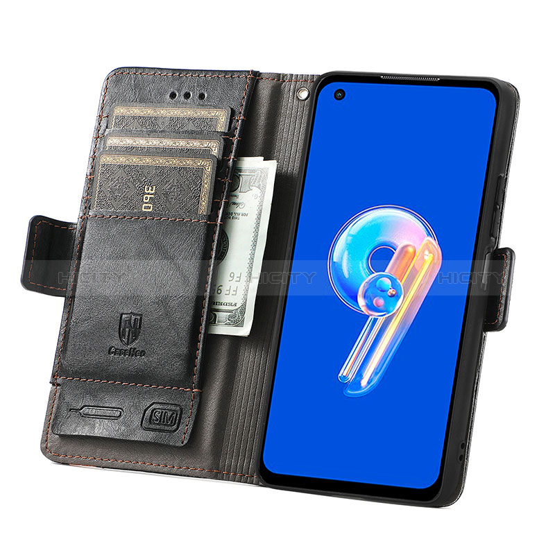 Coque Portefeuille Livre Cuir Etui Clapet S02D pour Asus Zenfone 9 Plus