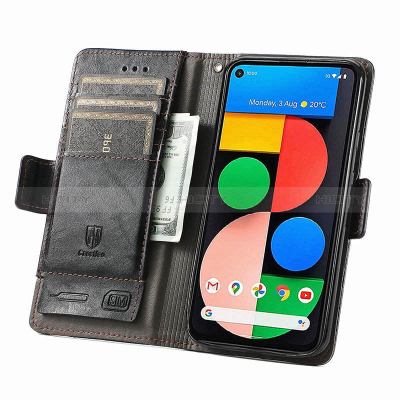 Coque Portefeuille Livre Cuir Etui Clapet S02D pour Google Pixel 5a 5G Plus