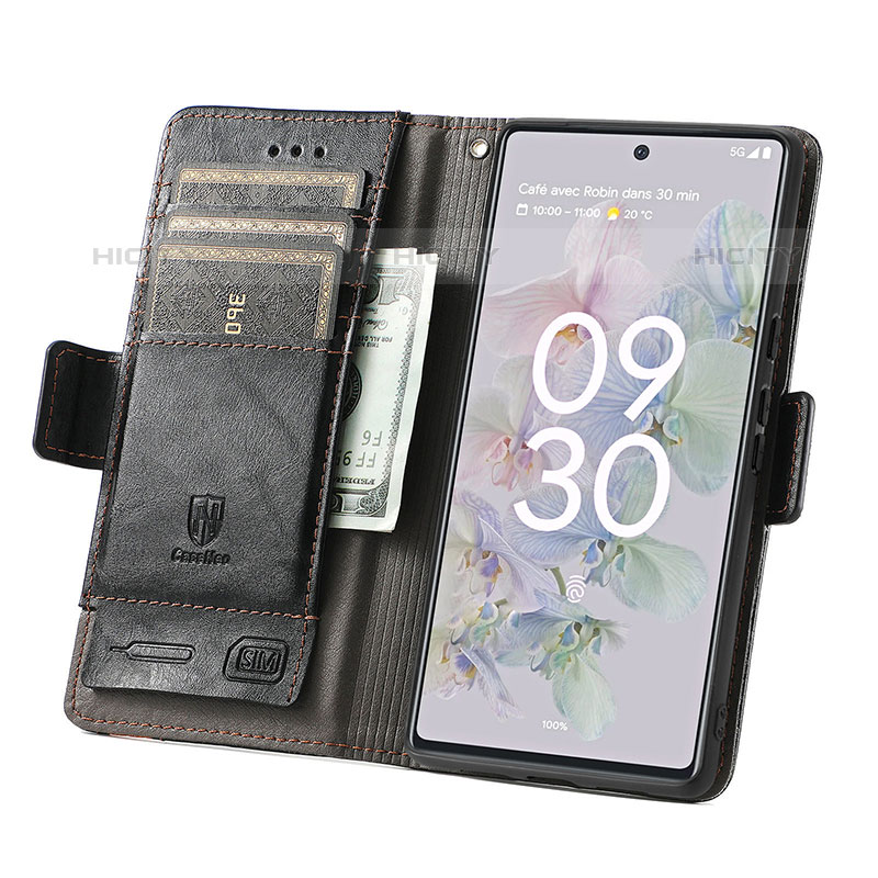 Coque Portefeuille Livre Cuir Etui Clapet S02D pour Google Pixel 6a 5G Plus