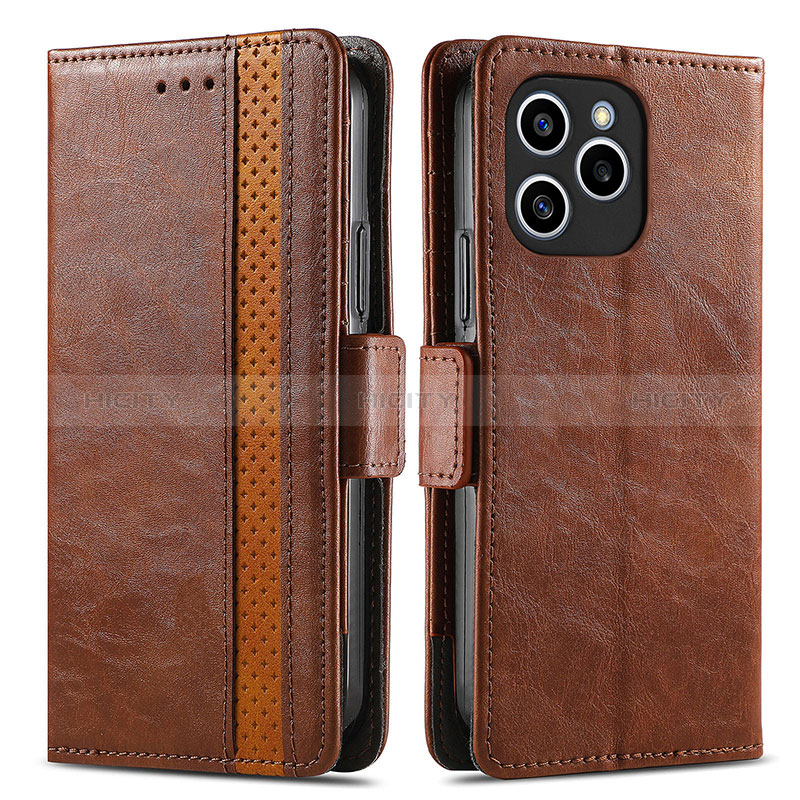 Coque Portefeuille Livre Cuir Etui Clapet S02D pour Huawei Honor 60 SE 5G Marron Plus