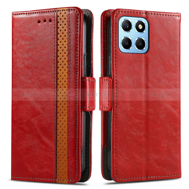 Coque Portefeuille Livre Cuir Etui Clapet S02D pour Huawei Honor 70 Lite 5G Rouge Plus