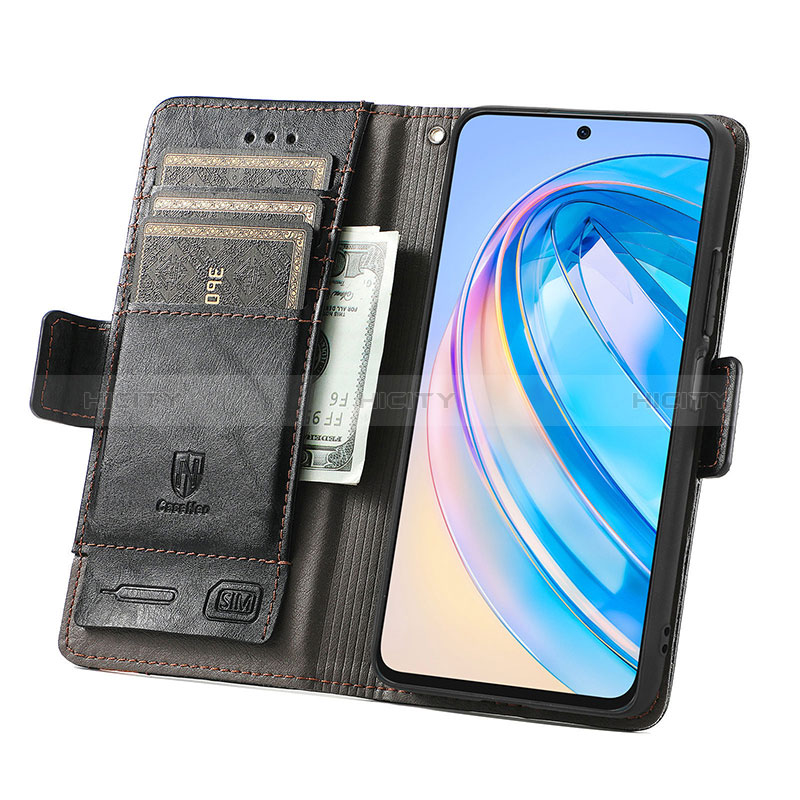 Coque Portefeuille Livre Cuir Etui Clapet S02D pour Huawei Honor X8a 4G Plus