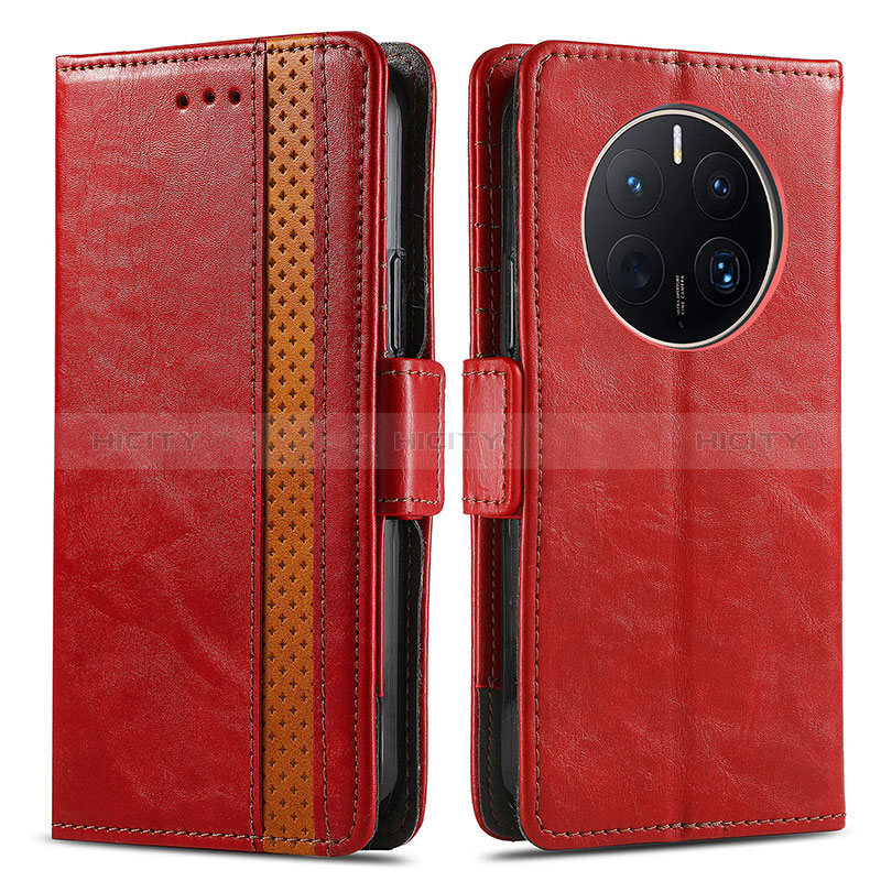 Coque Portefeuille Livre Cuir Etui Clapet S02D pour Huawei Mate 50 Pro Rouge Plus