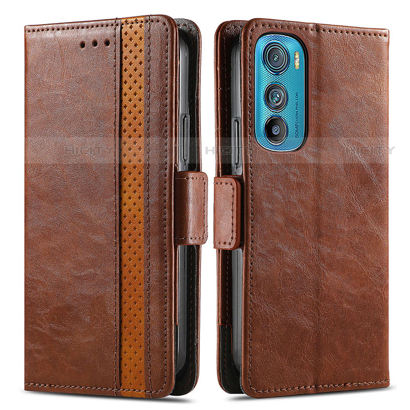 Coque Portefeuille Livre Cuir Etui Clapet S02D pour Motorola Moto Edge 30 5G Marron Plus