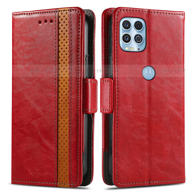 Coque Portefeuille Livre Cuir Etui Clapet S02D pour Motorola Moto Edge S 5G Rouge Plus